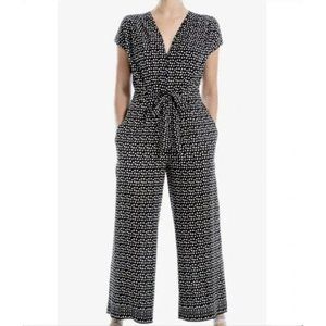 Max Studio Black Jumpsuit with White Dots